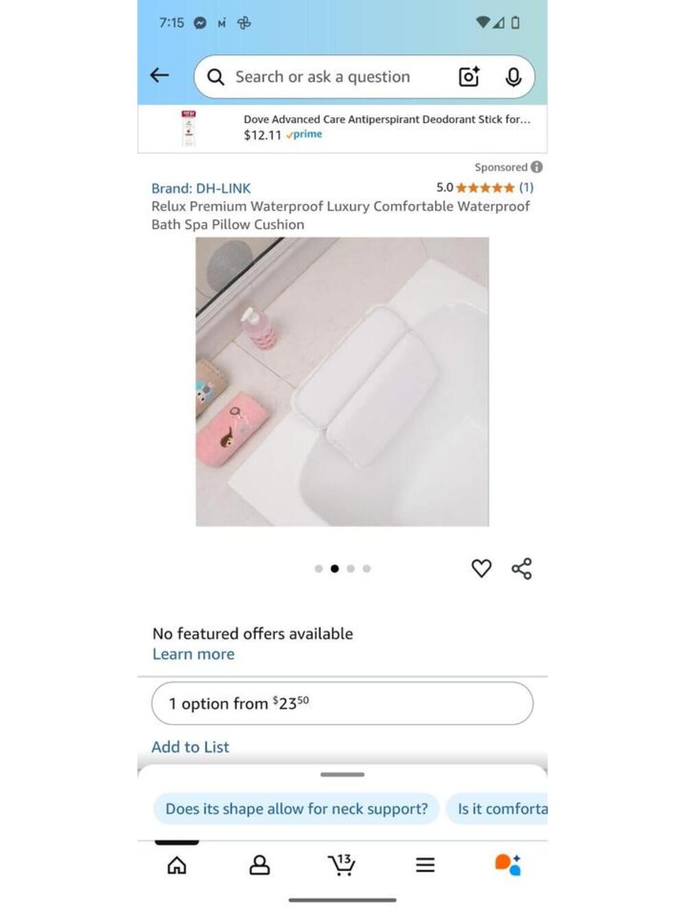 Waterproof Luxury Comfortable Waterproof spa pillow